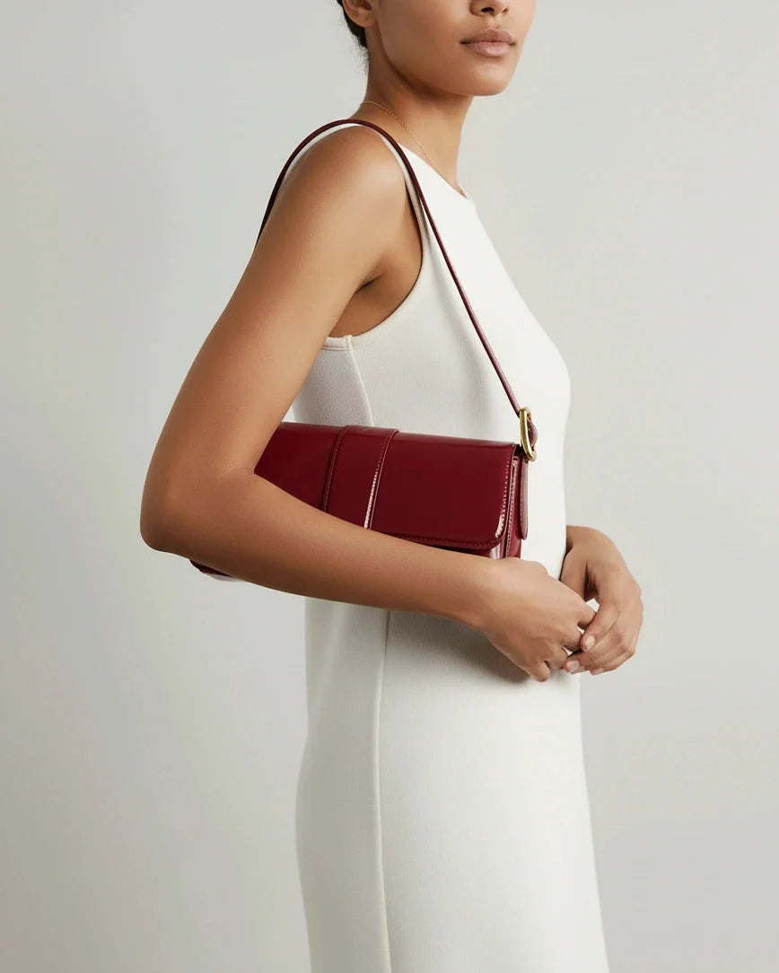 CHERRY-BAE BURGUNDY SHOULDER BAG
