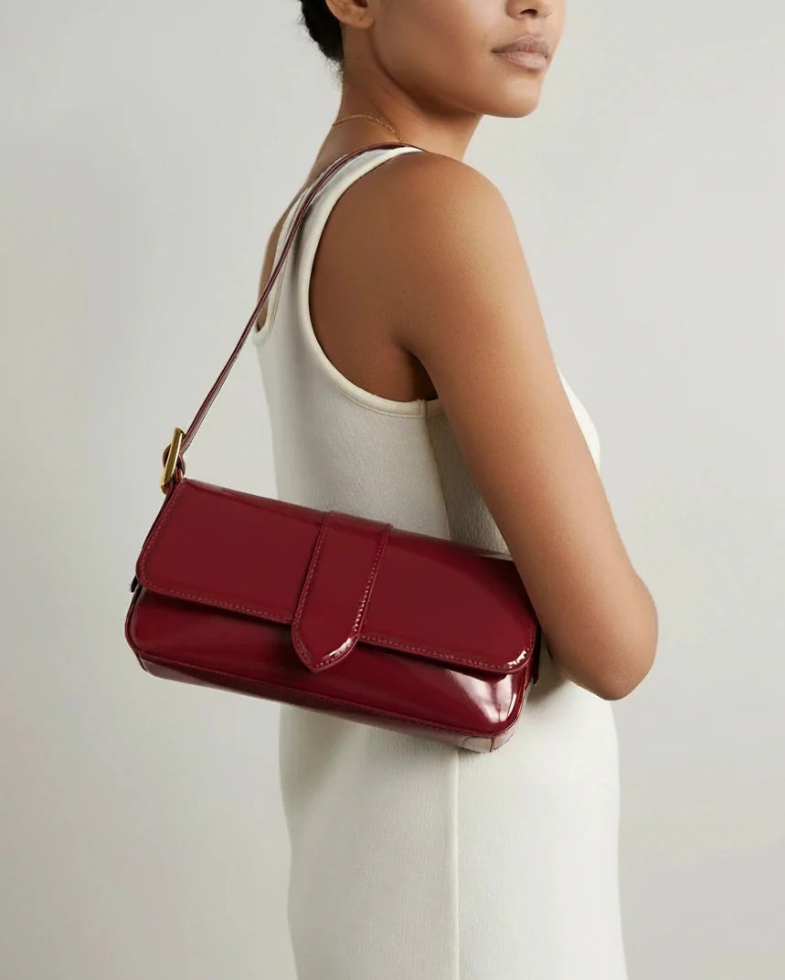 CHERRY-BAE BURGUNDY SHOULDER BAG