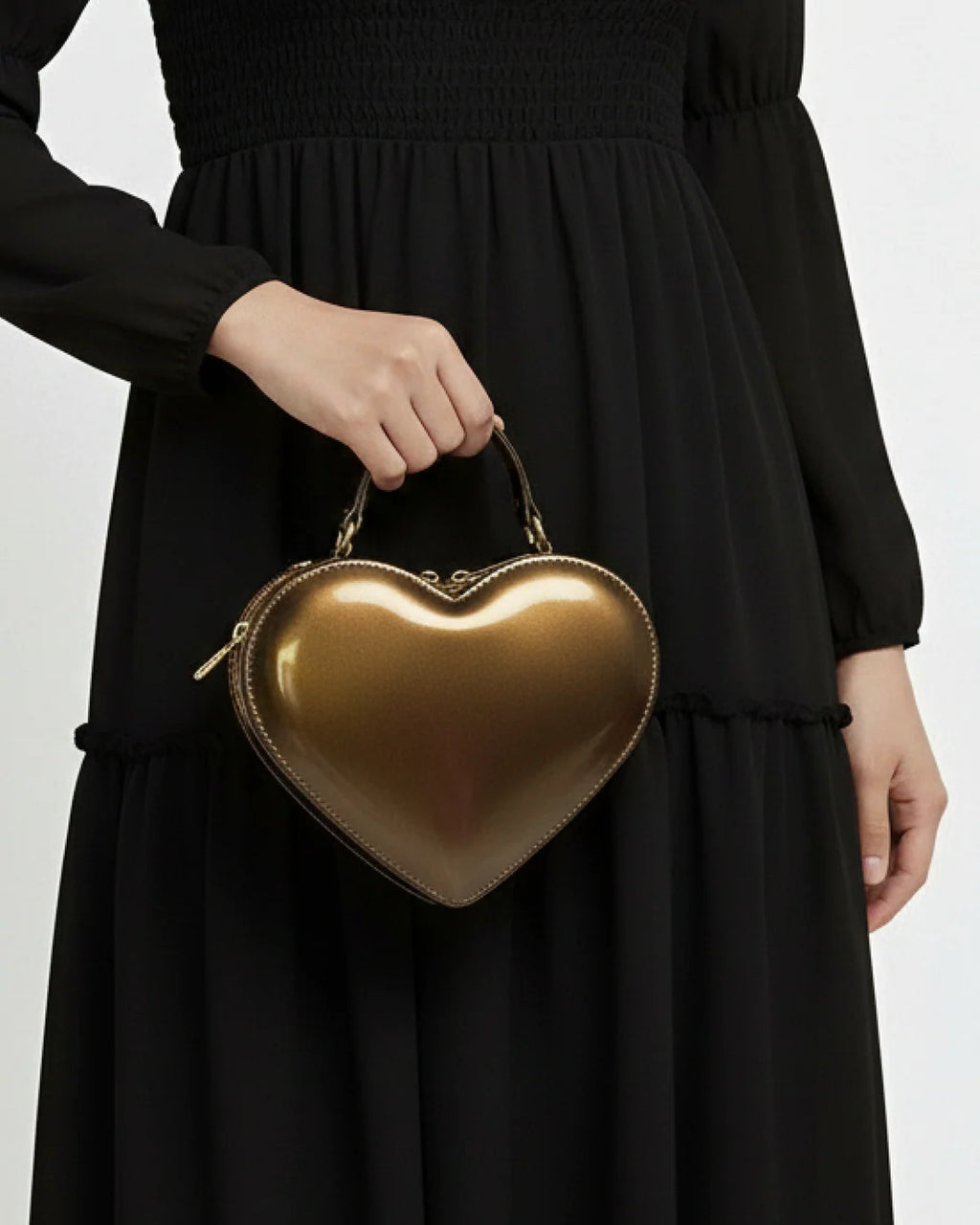 BROWN HEART CROSS-BODY BAG