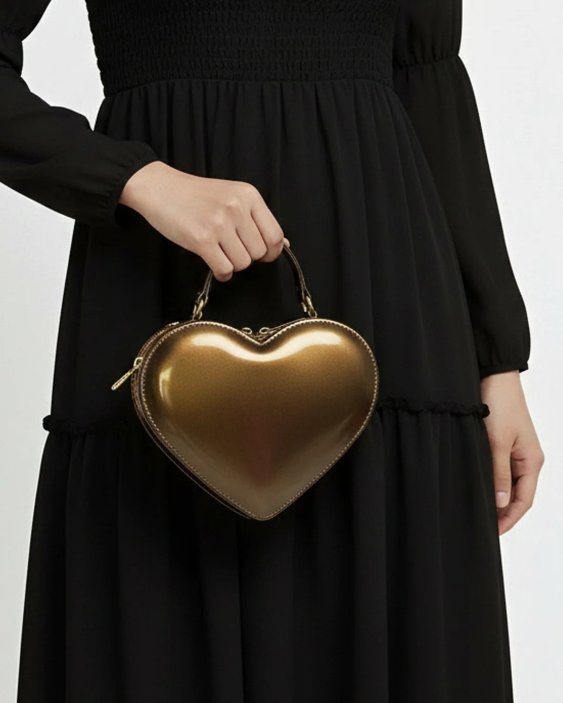 BROWN HEART CROSS-BODY BAG