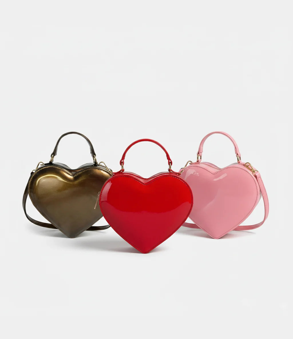 BROWN HEART CROSS-BODY BAG